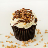 Rich Chocolate cake with caramel buttercream sprinkled with Heath Bar crumbles