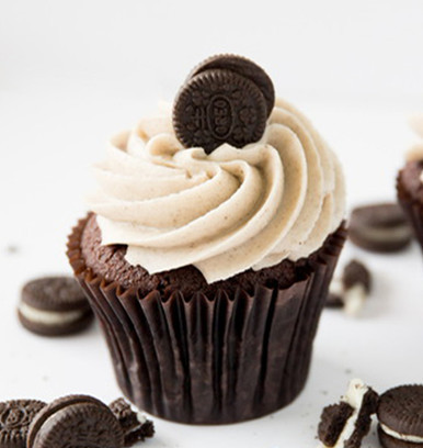 Madagascar bourbon vanilla infused with crushed Oreos topped with Oreo buttercream